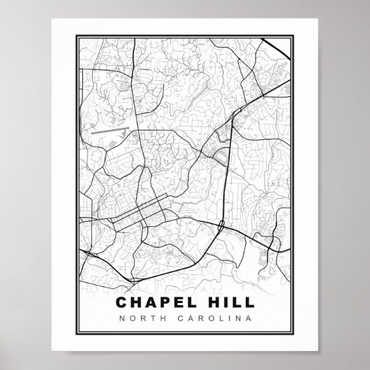 Chapel Hill Kaart Poster (Voorkant)