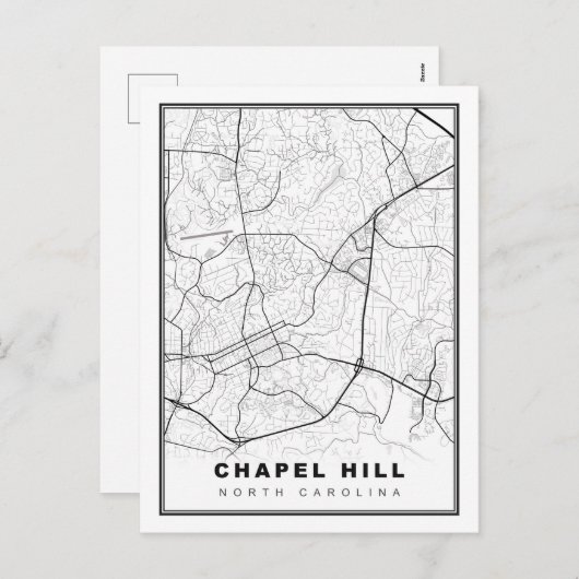 Chapel Hill Map Feestdagenkaart (Voorkant / Achterkant)