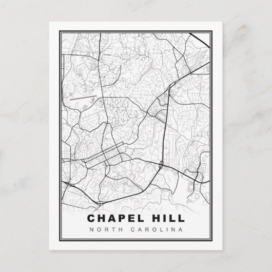 Chapel Hill Map Feestdagenkaart (Voorkant)
