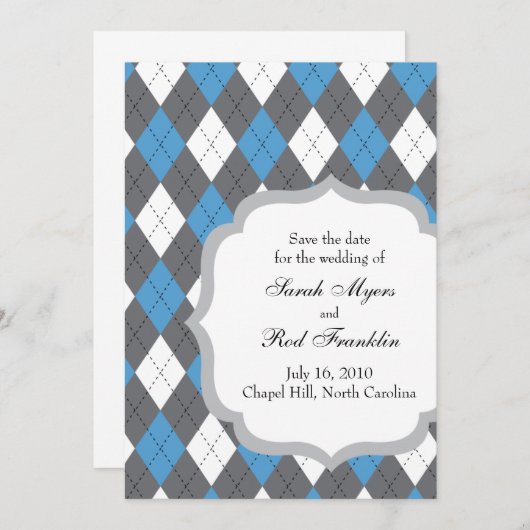 Chapel Hill NC Save the Date (Voorkant / Achterkant)