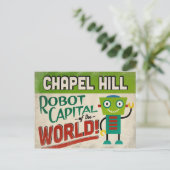 Chapel Hill North Carolina Robot - Funny  Briefkaart (Staand voorkant)