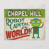 Chapel Hill North Carolina Robot - Funny Briefkaart (Voorkant)