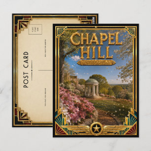 Chapel Hill North Carolina Vintage Art Deco Gouden Briefkaart