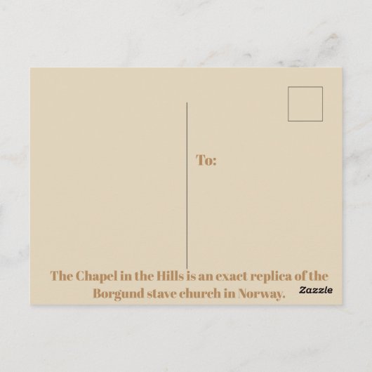 Chapel in de heuvels briefkaart (Achterkant)