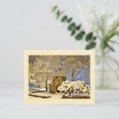 Chapel in een stille nacht feestdagenkaart (Staand voorkant)