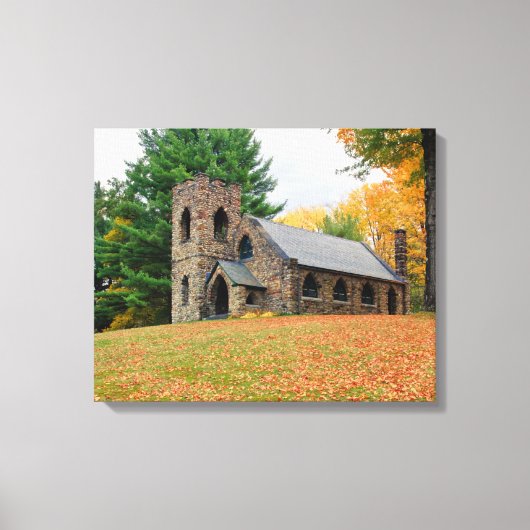 Chapel in herfst canvas afdruk (Voorkant)