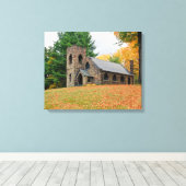 Chapel in herfst canvas afdruk (Insitu (Houten vloer))