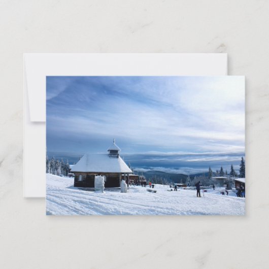 Chapel in het Alpen Sneeuwgebergte Bedankkaart (Voorkant)