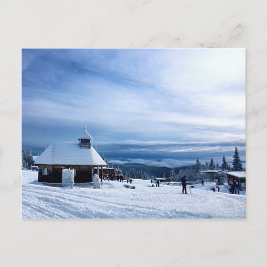 Chapel in het Alpen Sneeuwgebergte Briefkaart (Voorkant)