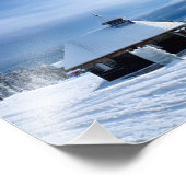 Chapel in het Alpen Sneeuwgebergte Foto Afdruk (Hoek)