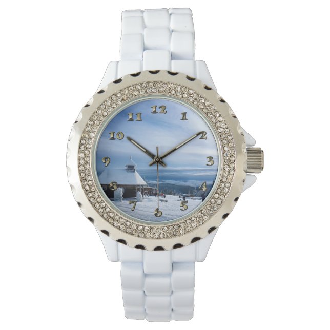 Chapel in het Alpen Sneeuwgebergte Horloge (Voorkant)