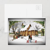 Chapel in het dorp feestdagenkaart (Voorkant / Achterkant)