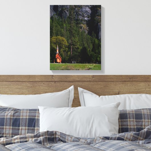 Chapel in Yosemite Canvas Afdruk (Insitu (Slaapkamer))