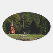 Chapel in Yosemite Ovale Sticker (Voorkant)