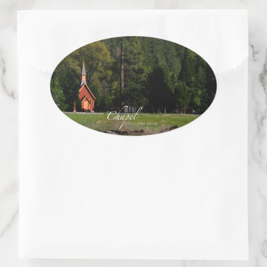 Chapel in Yosemite Ovale Sticker (Tas)