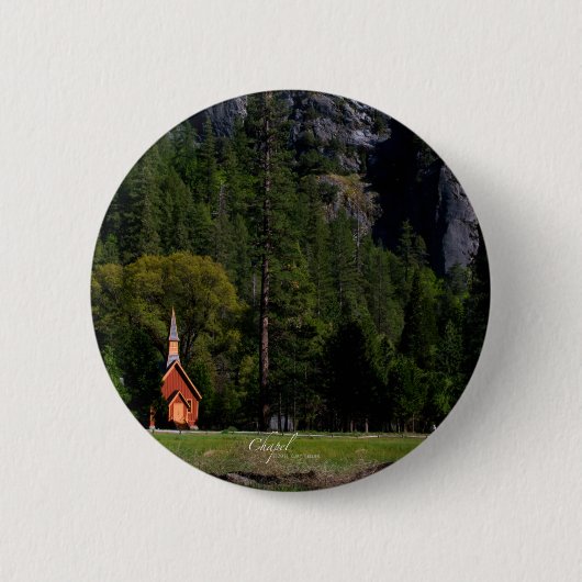 Chapel in Yosemite Ronde Button 5,7 Cm (Voorkant)