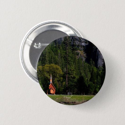 Chapel in Yosemite Ronde Button 5,7 Cm (Voorkant /achterkant)