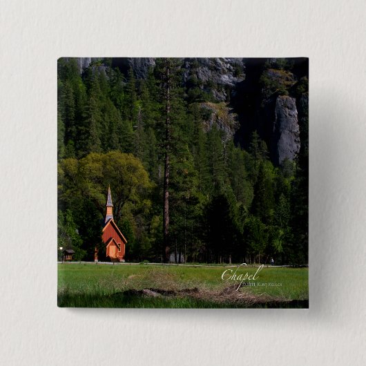 Chapel in Yosemite Vierkante Button 5,1 Cm (Voorkant)
