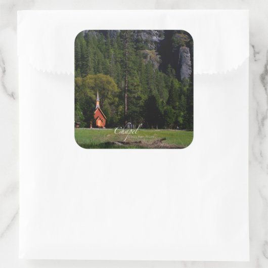 Chapel in Yosemite Vierkante Sticker (Tas)