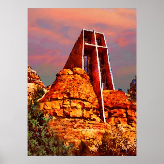 "Chapel of the Heilige Kruis" "Sedona Art" Poster (Voorkant)