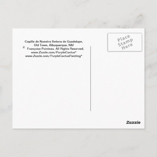 Chapel, Old Town, Albuquerque, NM Briefkaart (Achterkant)