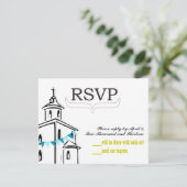 Chapel RSVP-formaat voor RSVP-enveloppen RSVP Kaartje (Staand voorkant)