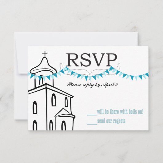 Chapel RSVP-formaat voor RSVP-enveloppen RSVP Kaartje (Voorkant)