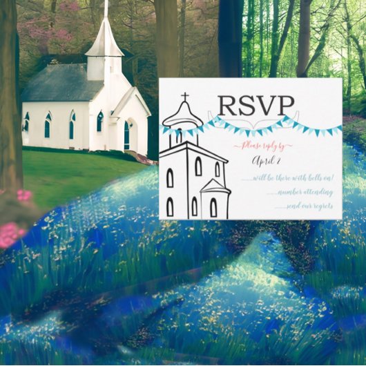 Chapel RSVP-formaat voor RSVP-enveloppen RSVP Kaartje