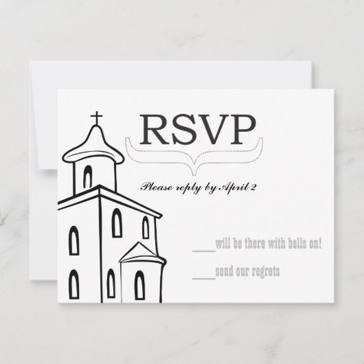 Chapel RSVP-formaat voor RSVP-enveloppen RSVP Kaartje (Voorkant)