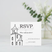 Chapel RSVP-formaat voor RSVP-enveloppen RSVP Kaartje (Staand voorkant)