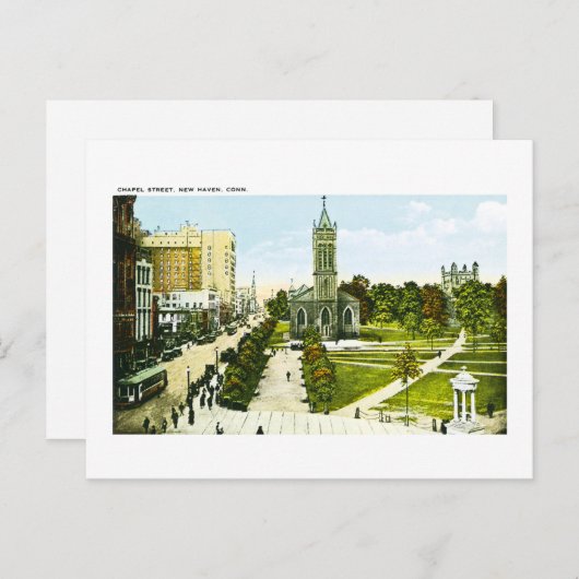 Chapel Street, New Haven, Connecticut Briefkaart (Voorkant / Achterkant)
