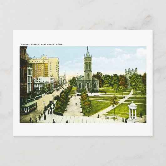 Chapel Street, New Haven, Connecticut Feestdagenkaart (Voorkant)