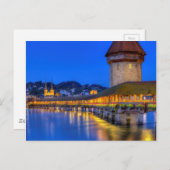 Chapelbrug, Kapellbrucke, Lucerne, Zwitserland Briefkaart (Voorkant / Achterkant)