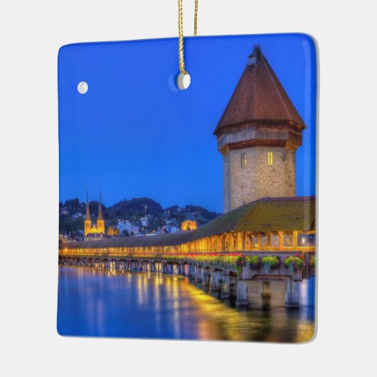 Chapelbrug, Kapellbrucke, Lucerne, Zwitserland Keramisch Ornament (Links)