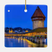 Chapelbrug, Kapellbrucke, Lucerne, Zwitserland Keramisch Ornament (Achterkant)