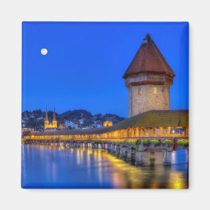 Chapelbrug, Kapellbrucke, Lucerne, Zwitserland Magneet