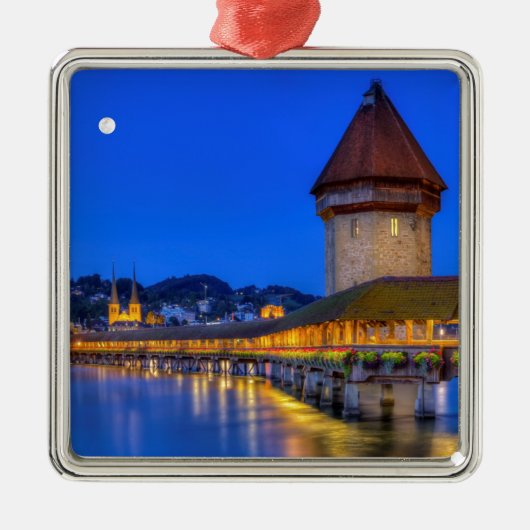 Chapelbrug, Kapellbrucke, Lucerne, Zwitserland Metalen Ornament (Voorkant)
