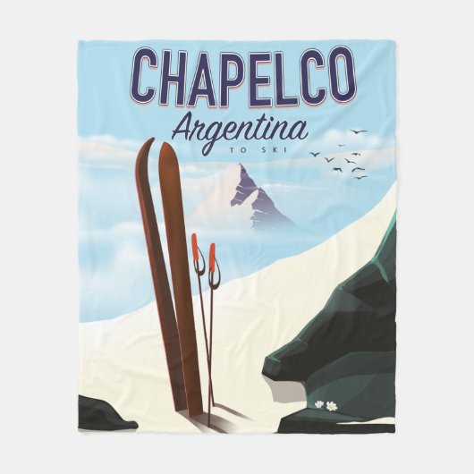 Chapelco Argentina naar Ski Fleece Deken (Voorkant)