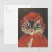 Chaperon rouge chat briefkaart (Voorkant / Achterkant)