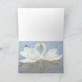 Chaperoned Swan Heart Love Kaart (Binnen)