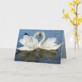 Chaperoned Swan Heart Love Kaart (Gele Bloem)