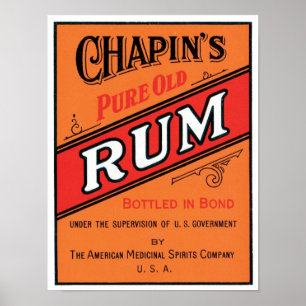 Chapins zuiver oud Rum Poster