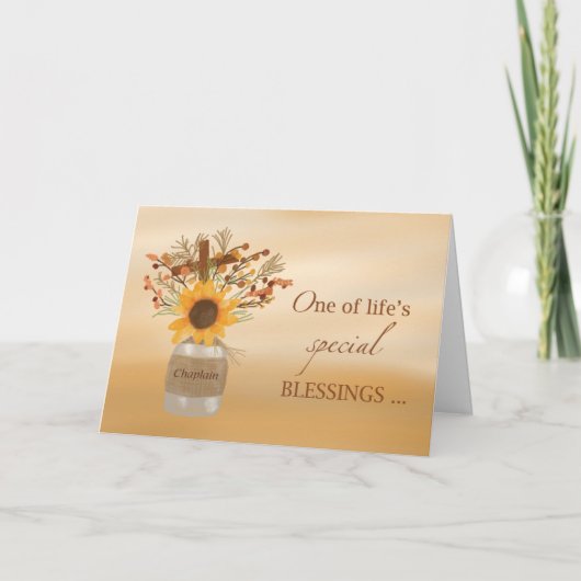 Chaplain Blessings at at Thanksgiving Sunflower Va Kaart (Voorkant)