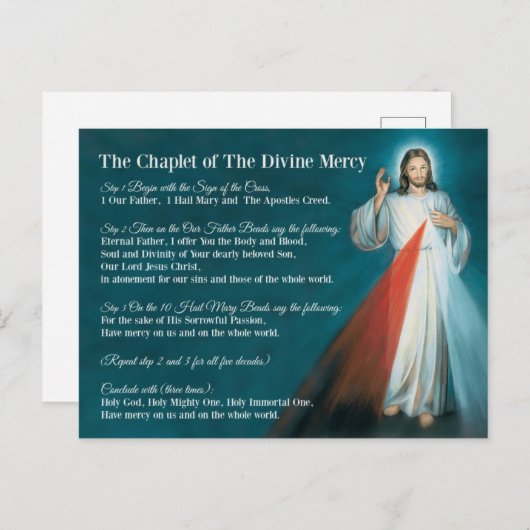 Chaplet of Divine Mercy Prayer Briefkaart (Voorkant / Achterkant)