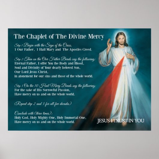 Chaplet of Divine Mercy Prayer Poster (Voorkant)