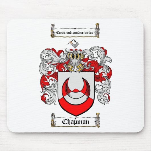 CHAPMAN FAMILT CREST - CHAPMAN COAT OF ARMS MUISMAT (Voorkant)