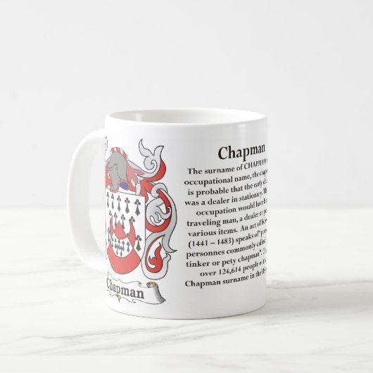 Chapman Family Coat of Arms Mok (Voorkant links)