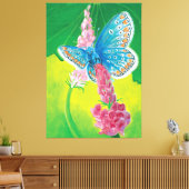 Chapmans blauwe vlinder (Polyommatus thersites) Canvas Afdruk (Insitu (Woonkamer))