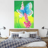 Chapmans blauwe vlinder (Polyommatus thersites) Canvas Afdruk (Insitu (Slaapkamer))