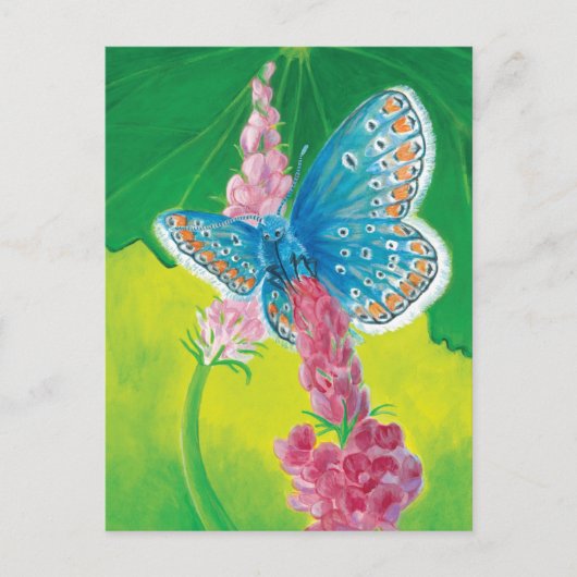 Chapmans blauwe vlinder (Polyommatus thersites) Feestdagenkaart (Voorkant)